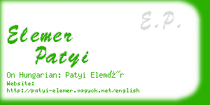 elemer patyi business card